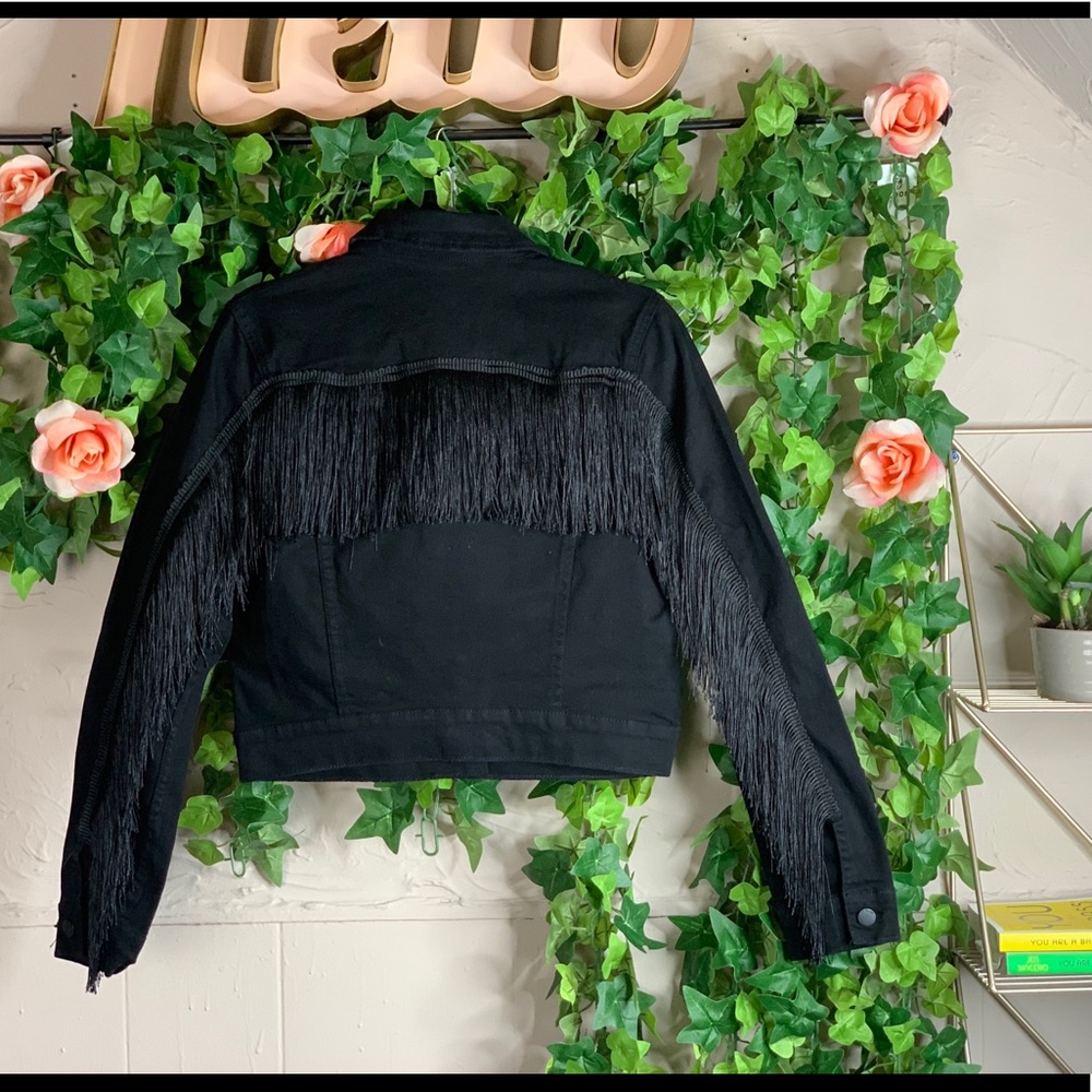 Black Tassel Jean Jacket